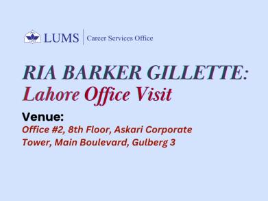 Ria Barker Gillette: Lahore Office Visit